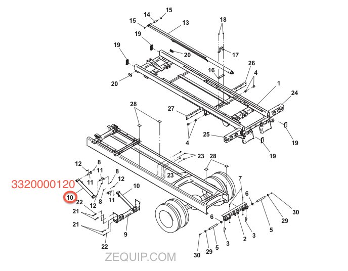 JERRDAN TILT CYLINDER ASSEMBLY 2.50/1.50 X 26.6344.88 1001183325