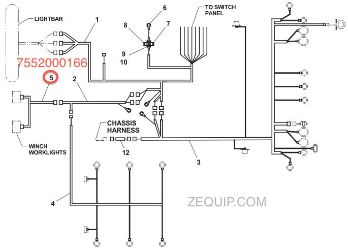 7552000166 JERR-DAN HARNESS DECK WORK LIGHTS