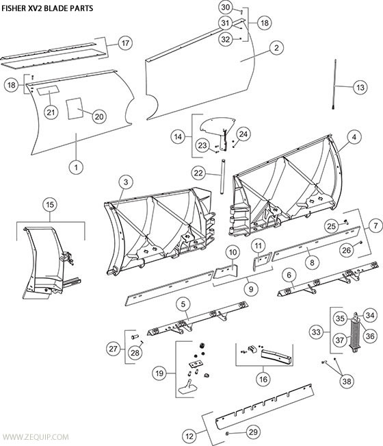 Fisher Snow Plow XV2 Blade Parts