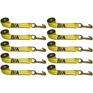 Set of 10) B/A 2 Wheel Lift Strap w/ Mini J Hook 8