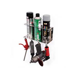 In The Ditch 4 HOOK AIR TOOL HOLDER WITH 3 AEROSOL CAN MOUNT ITD1300 In The Ditch 4 HOOK AIR TOOL HOLDER WITH 3 AEROSOL CAN MOUNT ITD1300
