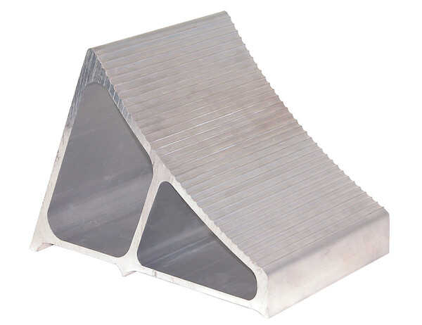 
                                                    Aluminum Wheel Chock With Ribbed Slope 7 X 11 X 8in                        