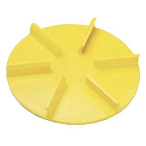 SALT SPREADER SPINNER DISC POLY 18in STRAIGHT YELLOW