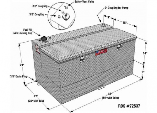 rds fuel tank storage box 72537