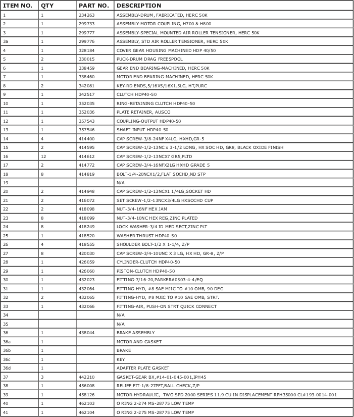 Ramsey Winch Hercules 50000 Parts List