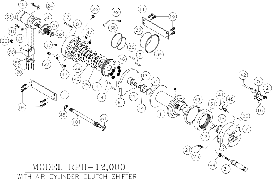 Ramsey Winch RPH 12000 Parts Air Shift Diagram