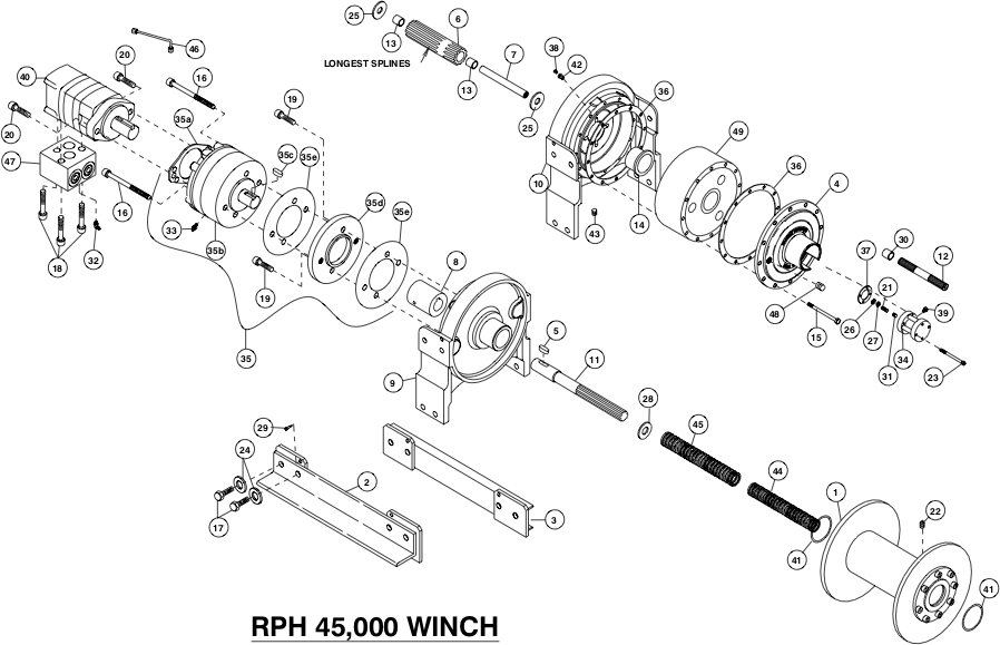 Ramsey Winch RPH-45000 Parts Diagram