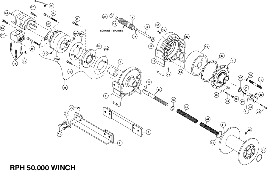 Ramsey Winch RPH-50000 Parts Diagram
