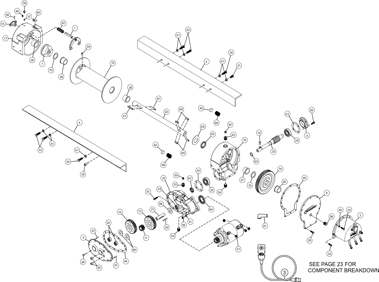 Ramsey Winch Electric DC-200 Series Parts Diagram