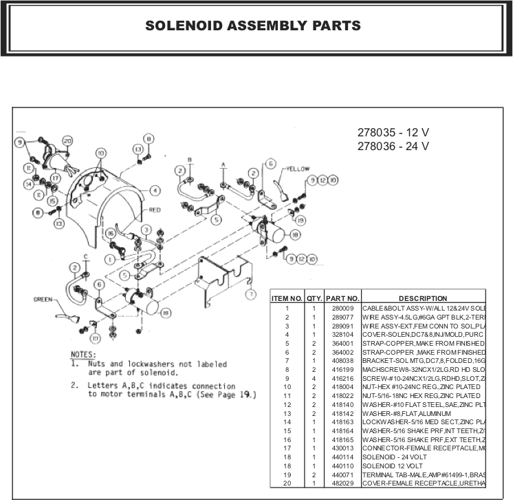 Ramsey Winch Electric DC-7 DCX-7 Solenoid Parts Diagram