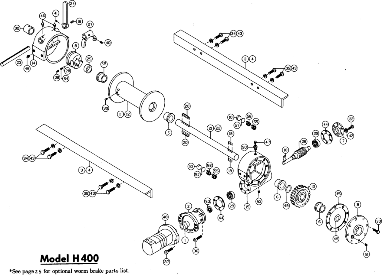 Ramsey Winch Hydraulic H-400 Series Parts Diagram