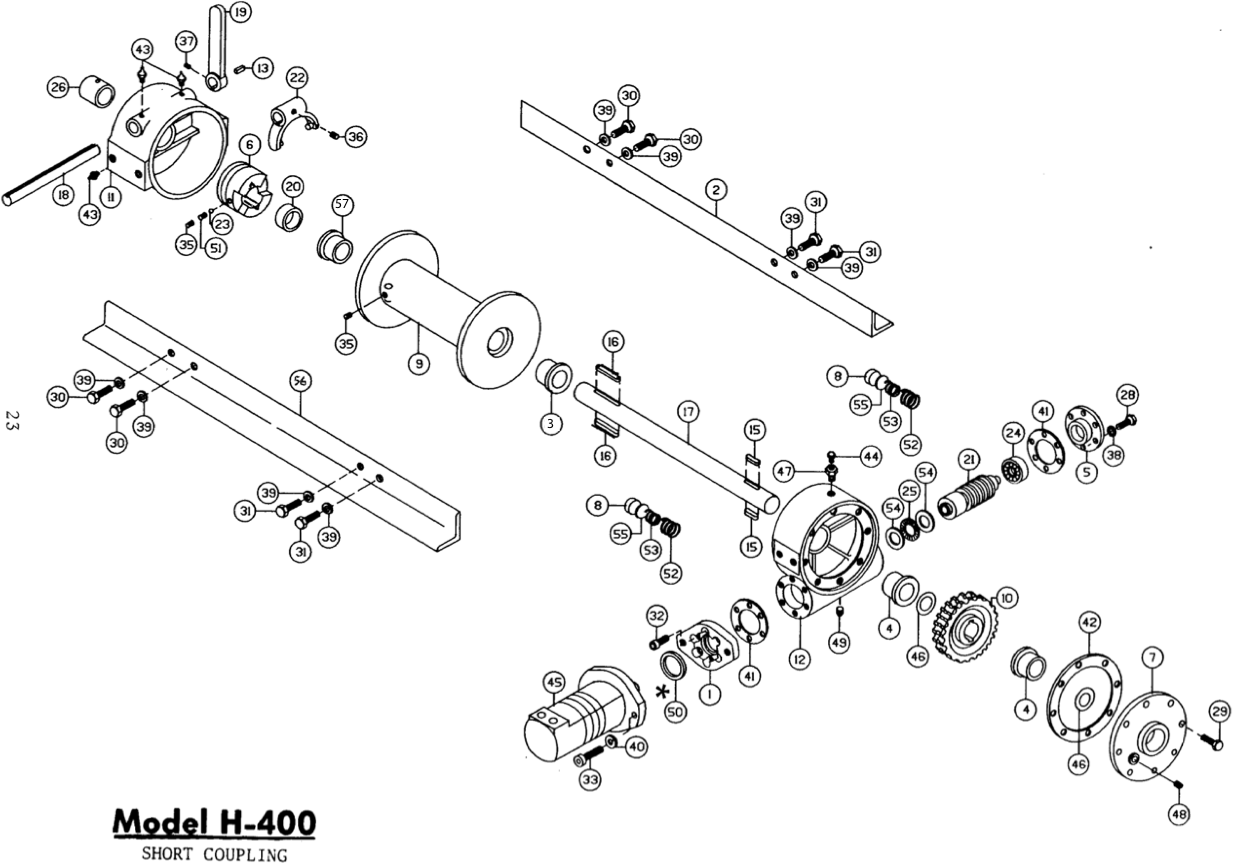 Ramsey Winch Hydraulic H-400 Series Parts Diagram