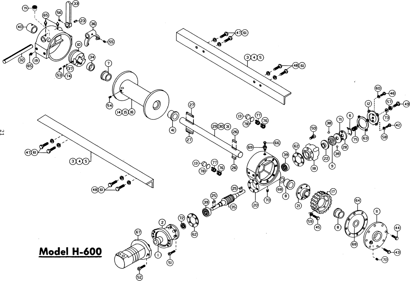 Ramsey Winch Hydraulic H-600 Series Parts Diagram