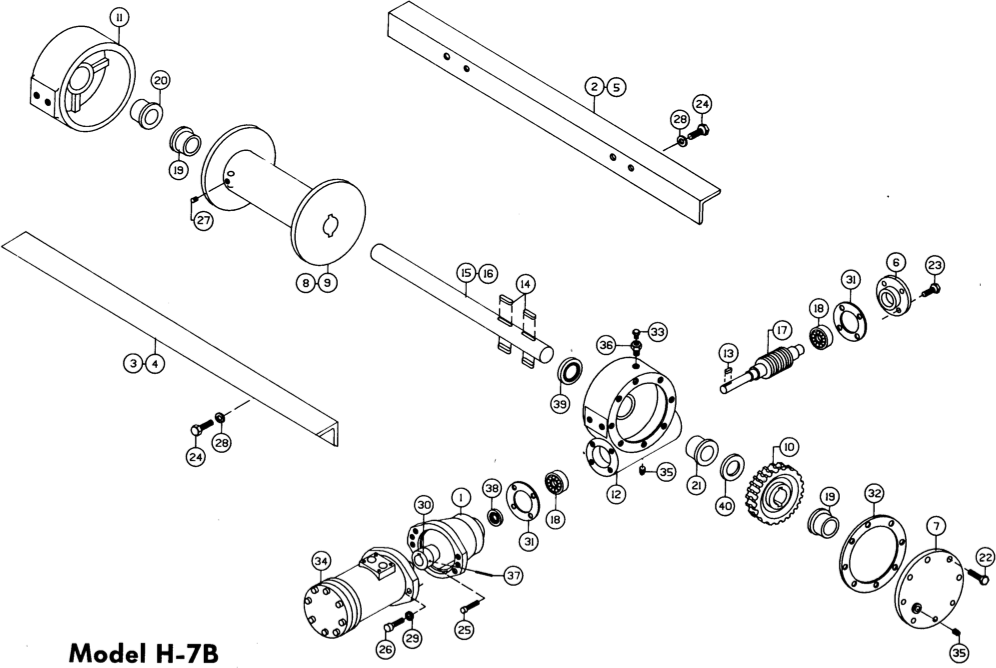 Ramsey Winch H-7 HX-7 Parts Diagram