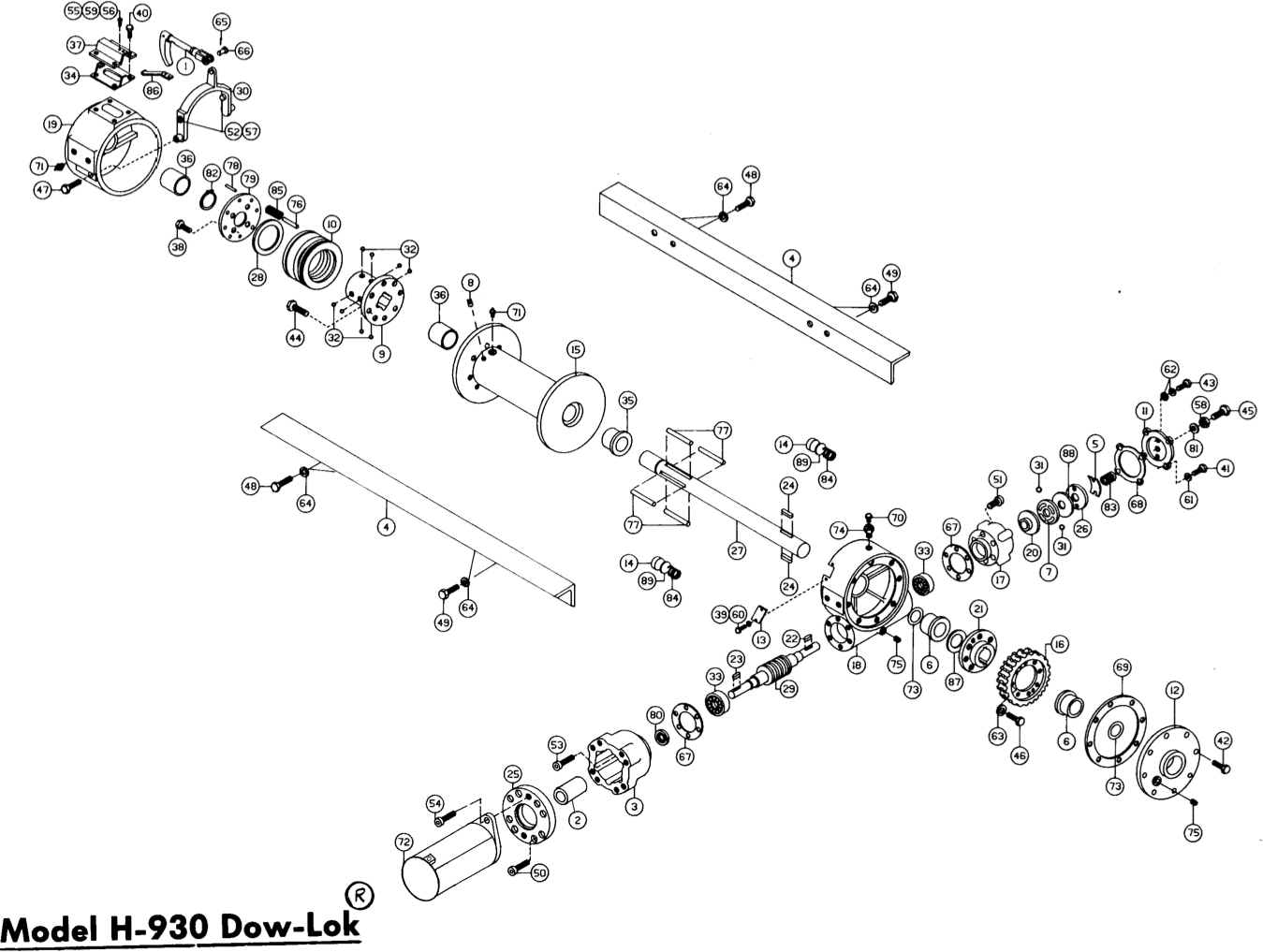 Ramsey Winch Hydraulic H-930 Parts Diagram