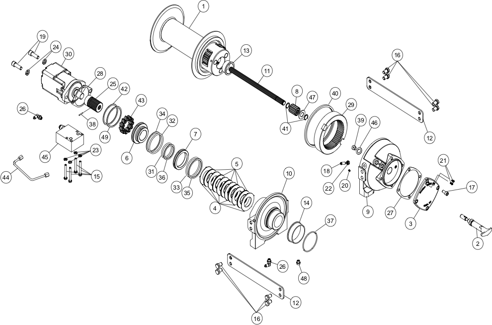 Winch parts diagram