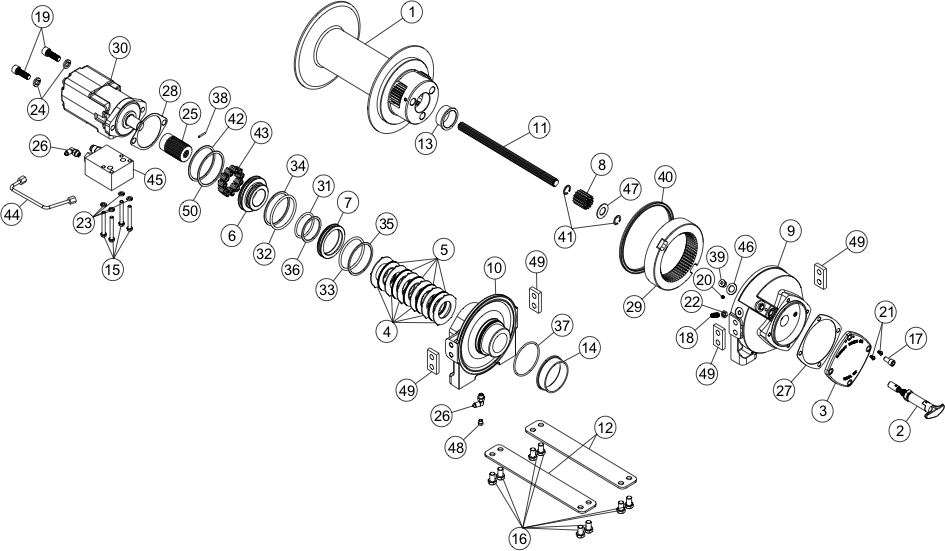 Ramsey Winch HDP 10000-X Parts Diagram