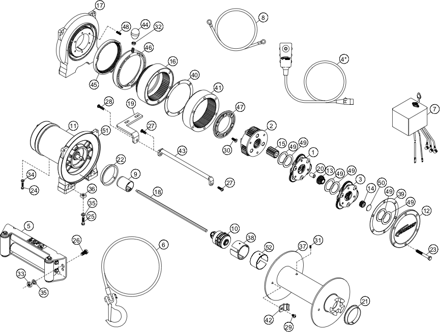 traveller 12000 winch parts