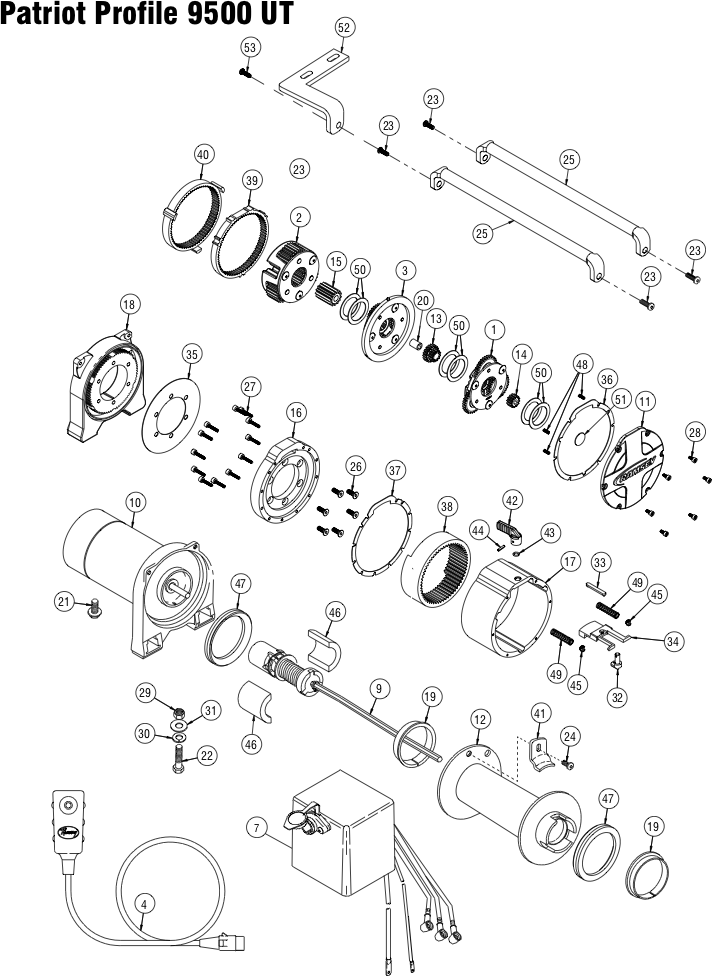 Ramsey Winch Patriot Profile 9500 UT Parts Diagram