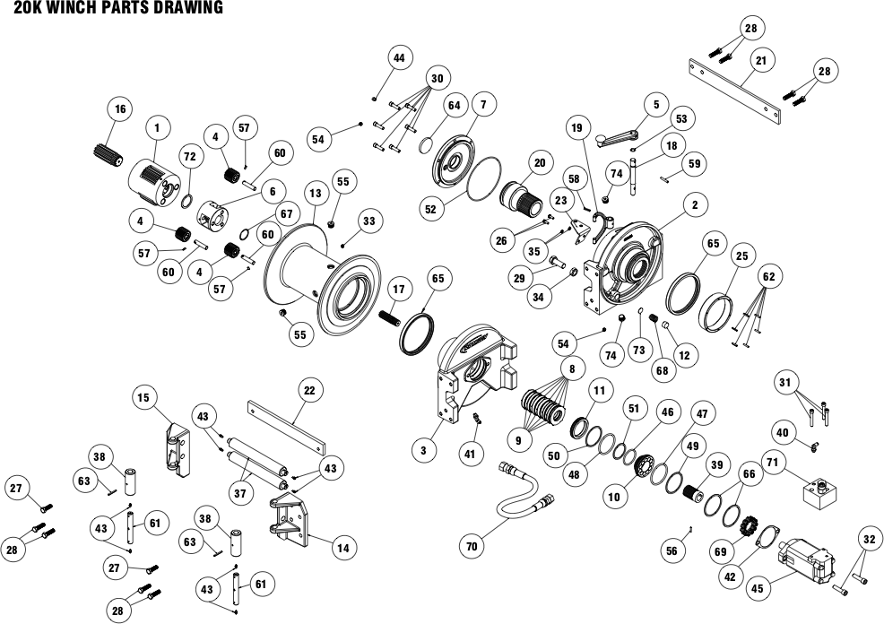 Ramsey Winch POWERMASTER 20000 Parts Diagram