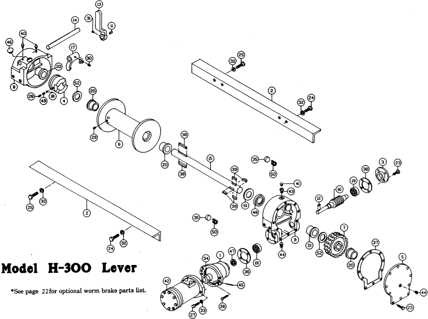 Ramsey Winch Hydraulic 300 Series Parts (H/Y 300/346) Diagram