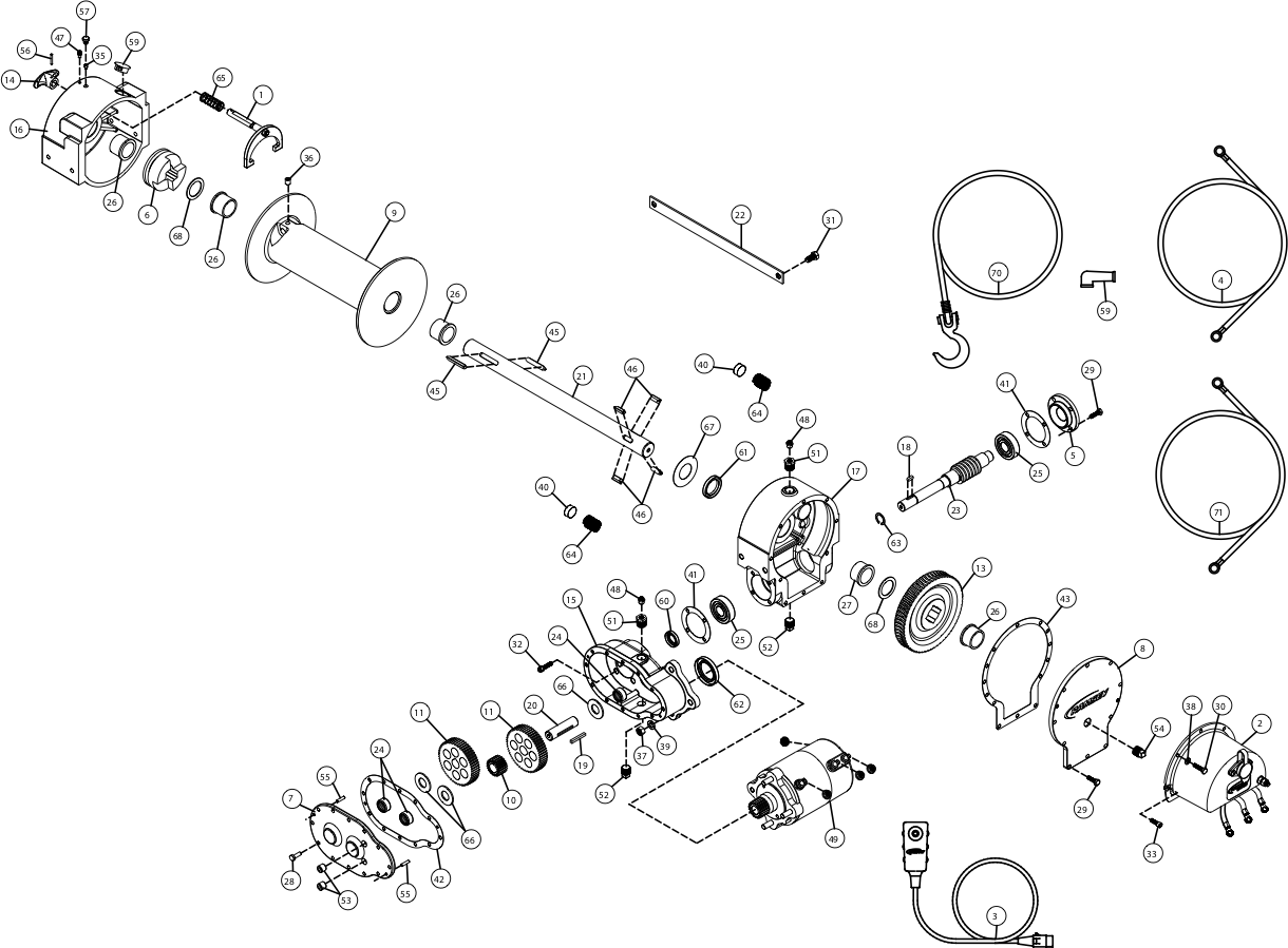 Ramsey Winch Electric RE12000 Parts Diagram