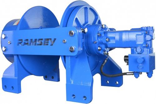 Ramsey Winch - Hercules Two-Speed WINCH-HERC 50000, LH, FAB DRUM, 2 SPD, 12V, HIGH ANGLE AIR ROLLER TENSIONER
