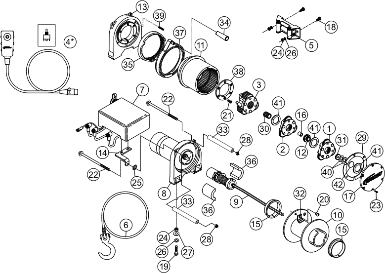 Ramsey Winch UTV 5000 Parts Diagram