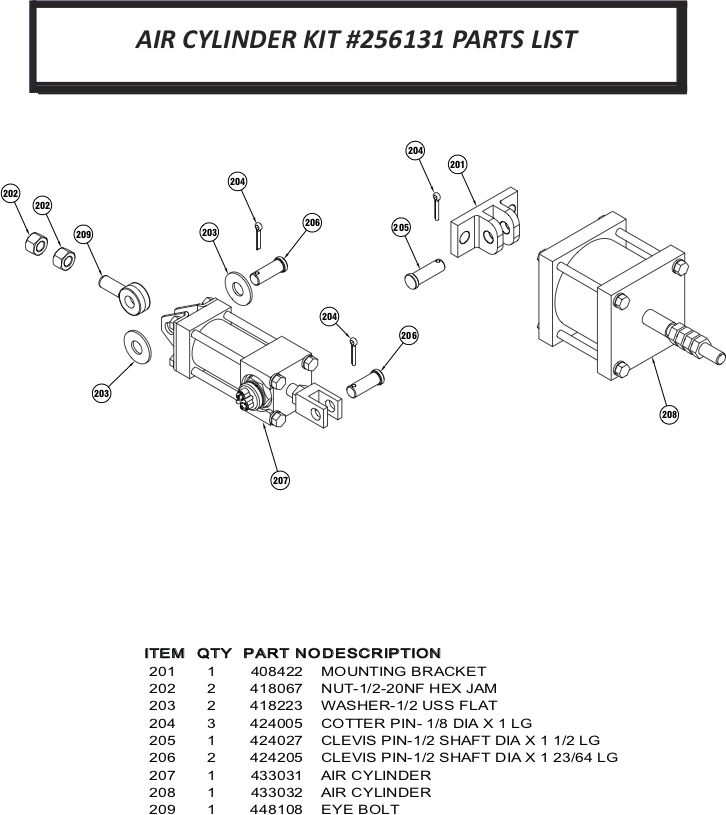 Air Cylinder Kit 256131