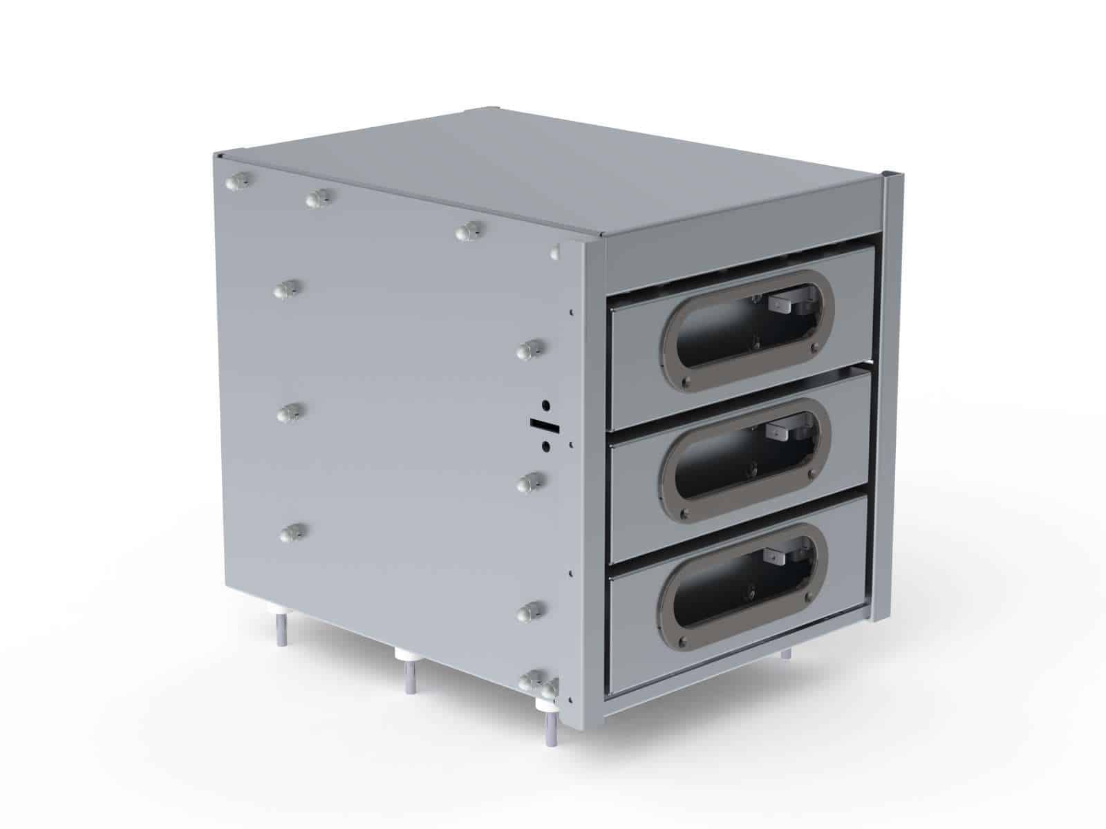 3 Drawer aluminum, 150 lb cap./drawer, 18"d x 15"w x 15"h 50683