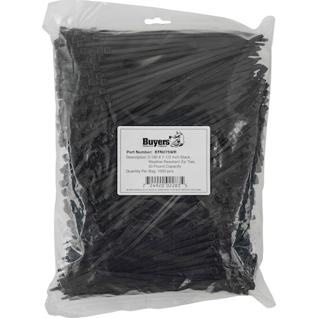 NYLON TIES 7-1/2inBLK (1000/BAG)