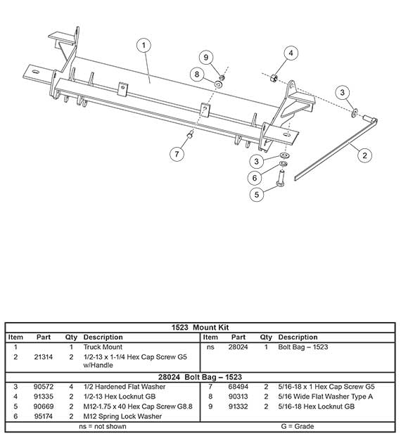 1523 mount kit