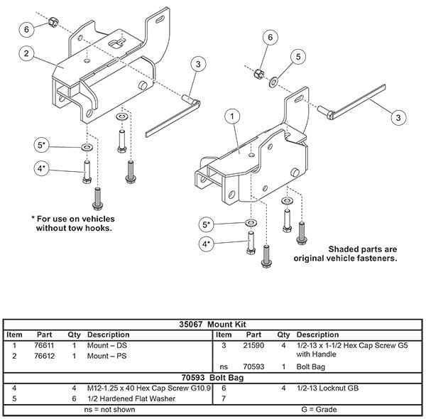 Western Mount Kit Diagram For Part 35067