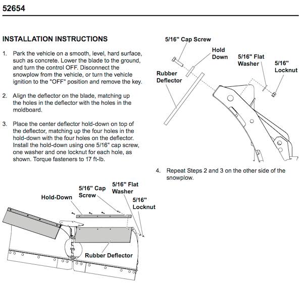 Rubber Deflector Kit - Trailblazer UTV V-Plow