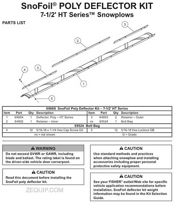 69660 FISHER SNOW PLOW SNOFOIL