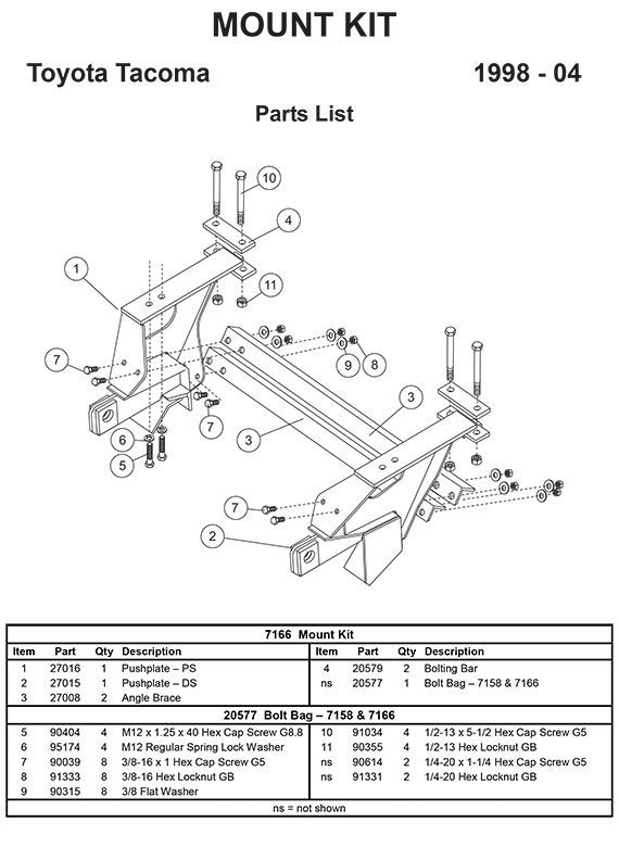 7166 mount kit