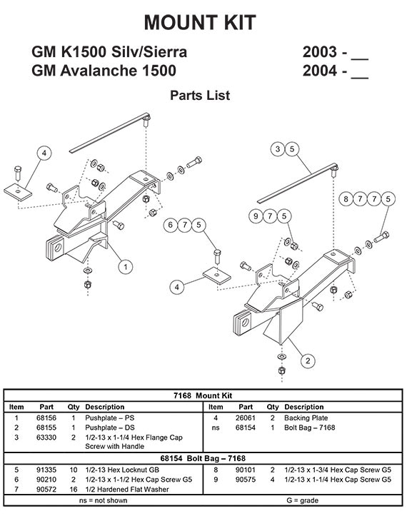 7168 mount kit