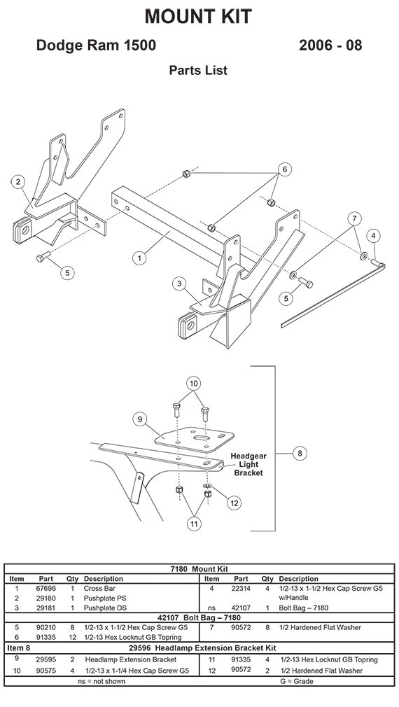 7180 mount kit