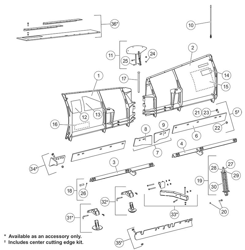 Fisher New EZ-V Blade Diagram MS