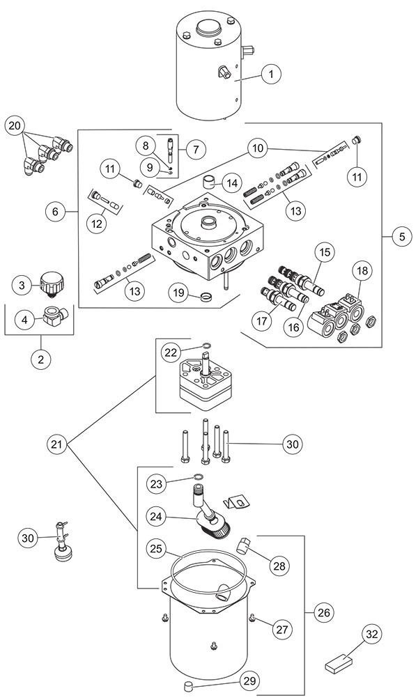 Fisher HD2 And HDX Hydraulic Unit Diagram