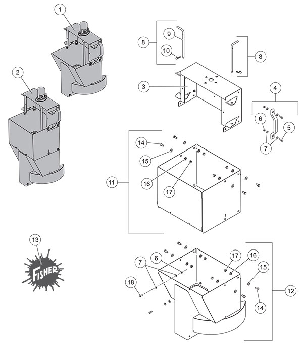 Fisher Steel-Caster Chute Assembly (Hydraulic)