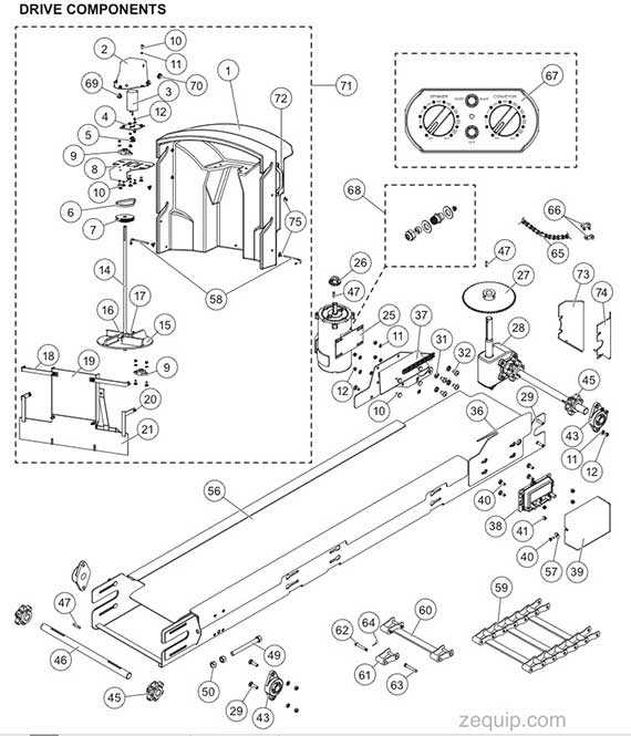 FISHER POLY-CASTER GENERATION 2 DRIVE COMPONENTS PARTS DIAGRAM