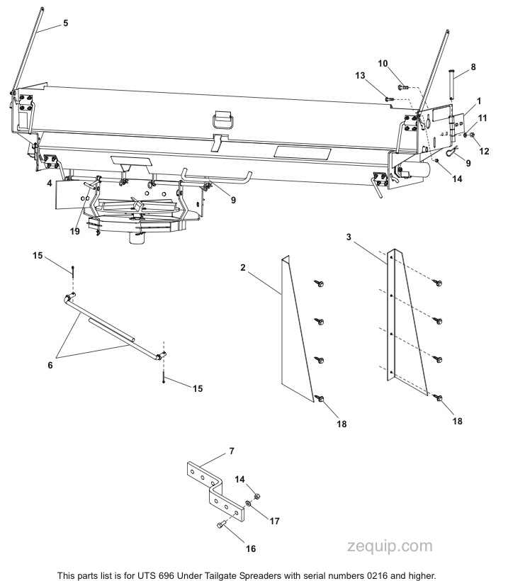 FISHER UNDER TAIL GATE SALT SPREADER PARTS DIAGRAM