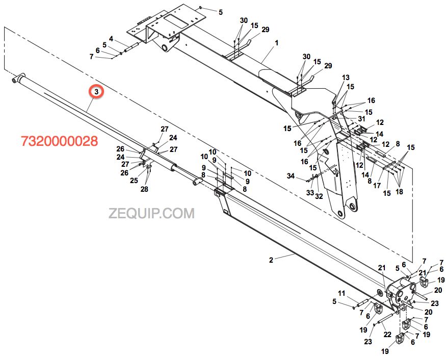 JERRDAN CYLINDER 55TON WORK BOOM EXTENSION