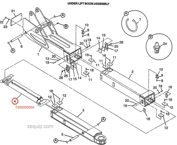 hydraulic cleaner system EXTEND JERR UNDERLIFT DAN CYLINDER,