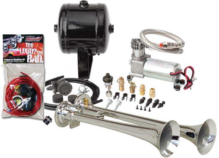 Kleinn Air Horns Black Complete Dual Truck Air Horn Package HK2-1 