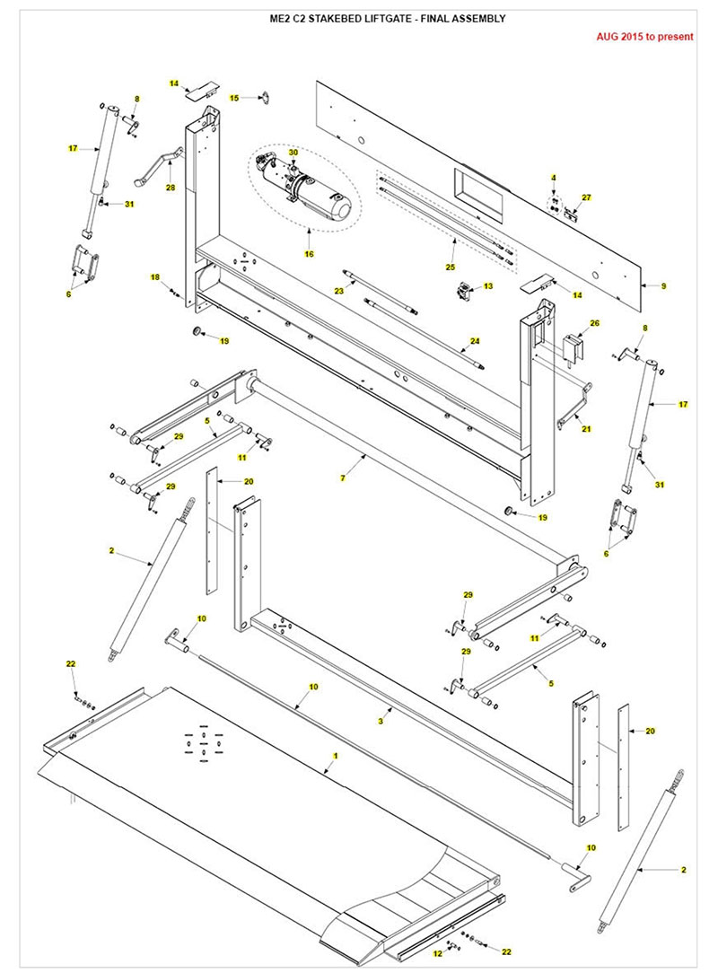 Maxon Liftgate Parts Diagram ME2 Stake Bed Body