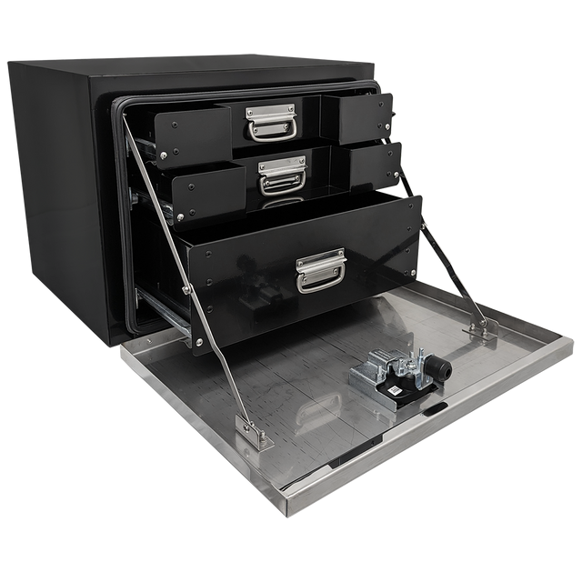 
                                                        Phoenix USA STSD24D3 3-Drawer Black Tool Box with Stainless Steel Door 24