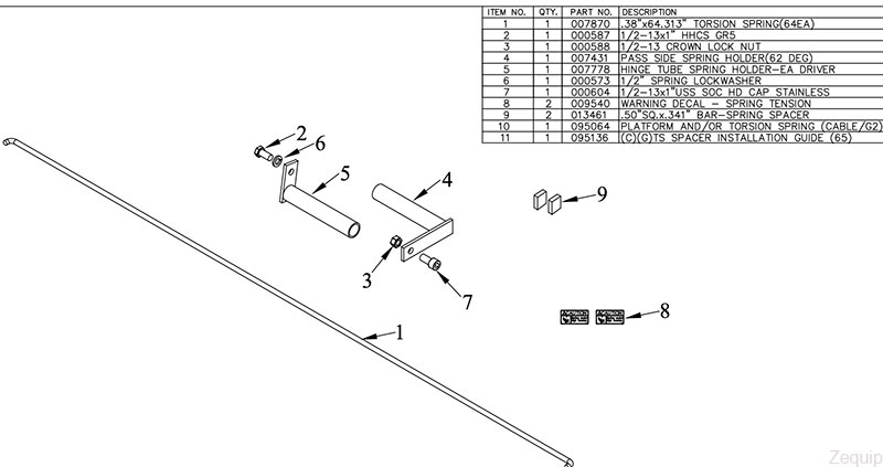 Torsion Spring Kit 010288