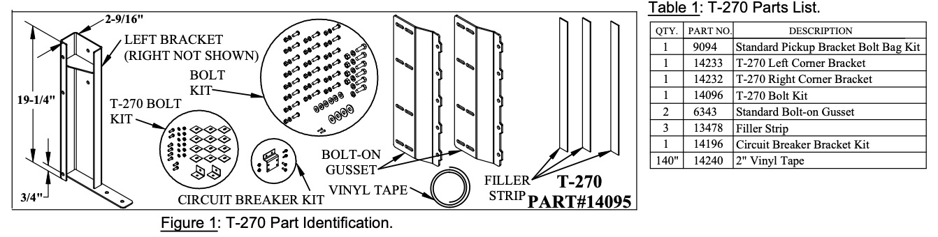 TOMMY GATE BRACKET KIT T-271 / G-271